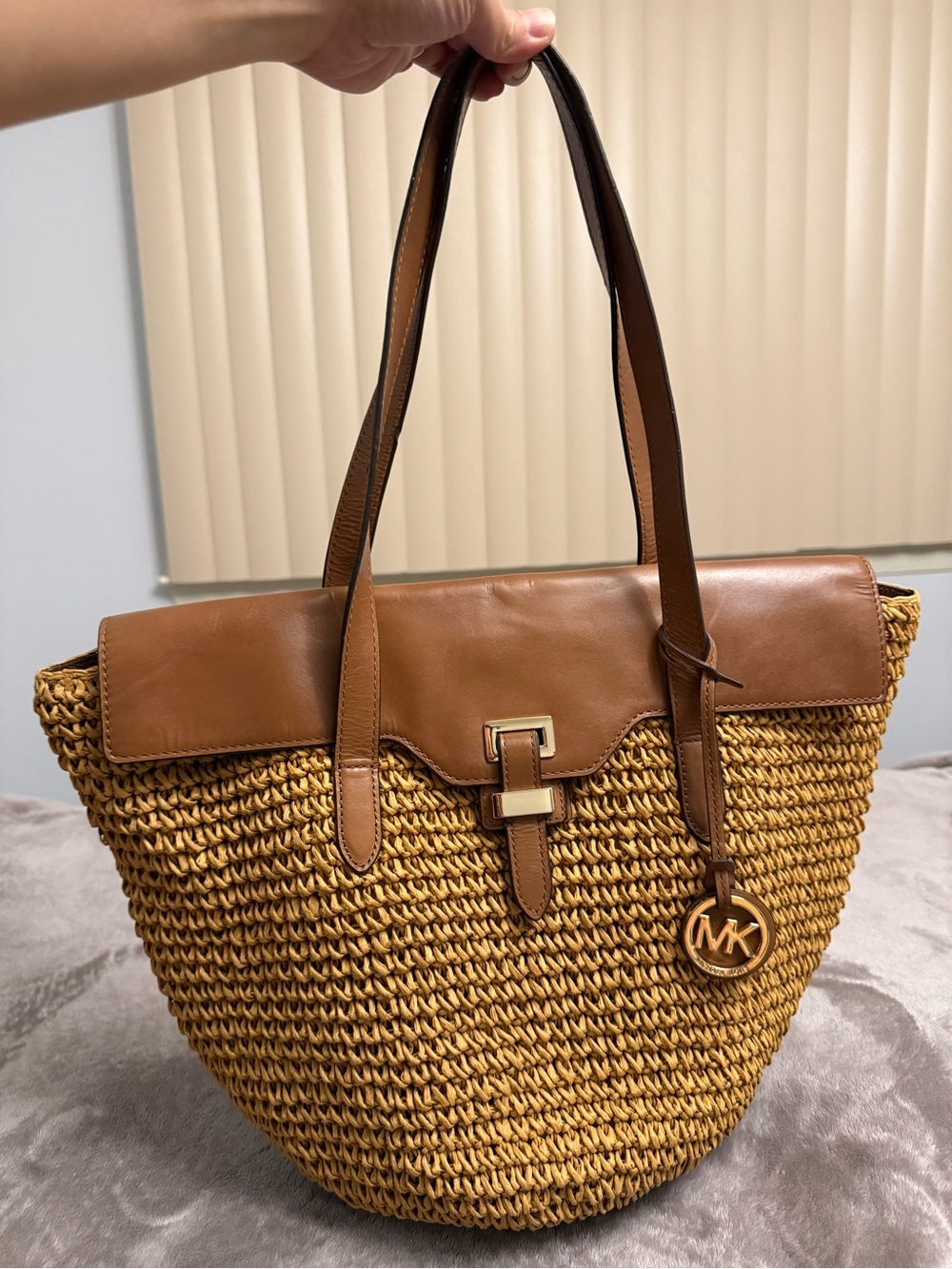 MICHAEL Michael Kors Tan and Brown Woven Shoulder Bag